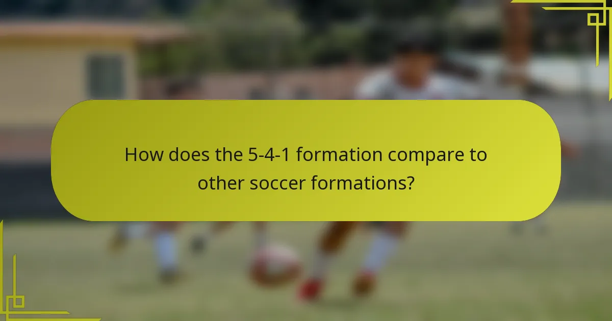 How does the 5-4-1 formation compare to other soccer formations?